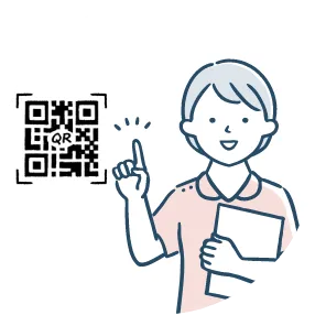 QRコードと女性